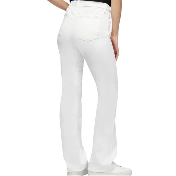 7 FOR ALL MANKIND Jen 7 Petite Slim Bootcut Jeans White Stretch Denim Midrise - Picture 4 of 12